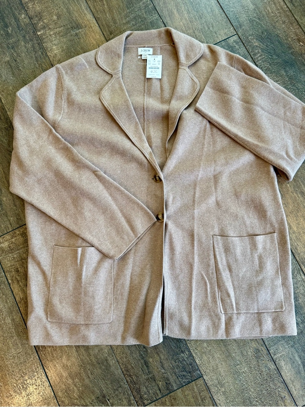 J. Crew taupe knit cardigan blazer